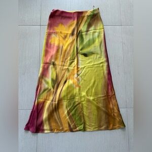 Zara Pink Yellow Gradient Silk Scarf